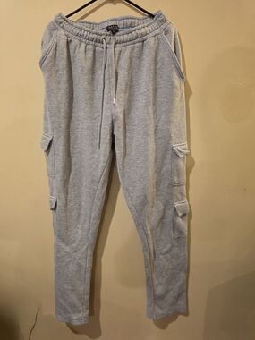 Boohooman Gray Cargo Sweatpants with Elastic Waist